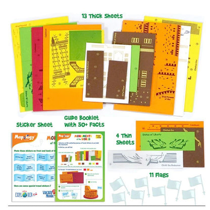 IMAGIMAKE MONUMENTS OF WORLD MAKE 10 MONUMENTS AND LEARN 50+ FACTS DIY KIT BEST GIFT Educational game puzzle ABOVE 6 YEAR KIDS