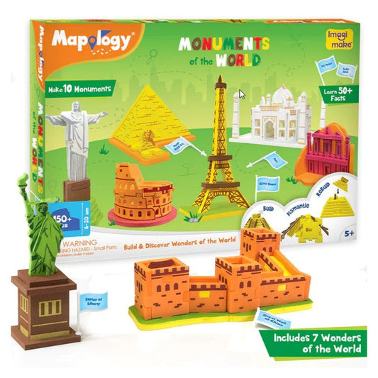 IMAGIMAKE MONUMENTS OF WORLD MAKE 10 MONUMENTS AND LEARN 50+ FACTS DIY KIT BEST GIFT Educational game puzzle ABOVE 6 YEAR KIDS