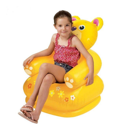 INTEX TeddyBear Delightful, Comfortable Inflatable Kids Chair, Ideal for Play & Learning Vinyl Material, Exciting Yellow Color 68556- Design May Vary