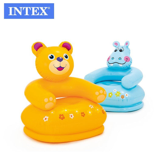 INTEX TeddyBear Delightful, Comfortable Inflatable Kids Chair, Ideal for Play & Learning Vinyl Material, Exciting Yellow Color 68556- Design May Vary