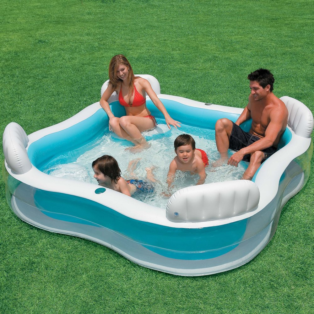 Intex 56475NP Swim Center Family Lounge Pool - Multicolor, 882L Water Capacity | Luxury Back Support | 7.5ft x 7.5ft