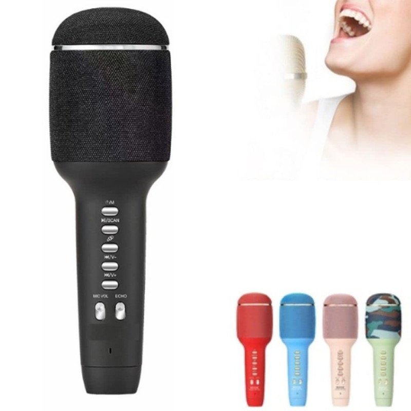 MM TOYS (Karaoke) Wireless Connection Mike Bluetooth Microphone with Audio Recording , USB Support , Voice Changer For Kids And Adults