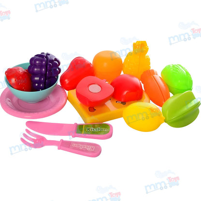 MM TOYS Hand Sensing Toy Sink Electronic Dishwasher Play Kitchen Set - Multicolor, Includes Fruits, Vegetables & Dishes