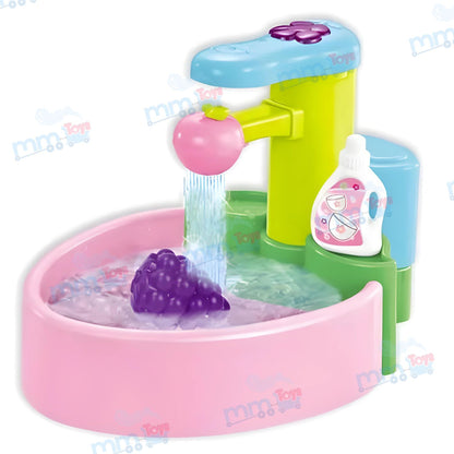 MM TOYS Hand Sensing Toy Sink Electronic Dishwasher Play Kitchen Set - Multicolor, Includes Fruits, Vegetables & Dishes