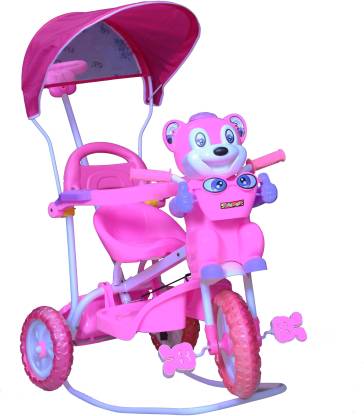 Baby Smile Tricycle With Canopy , Parenting Handle , Rocking Bar And Music For 1 Year To 3 Year Old - Pink