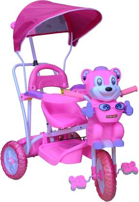 Baby Smile Tricycle With Canopy , Parenting Handle , Rocking Bar And Music For 1 Year To 3 Year Old - Pink