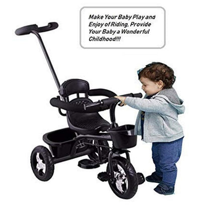Love Baby 551 Tricycle With Parenting Handle, Safety Guard for 1-4 Year Kids, Enjoyable Rides - Black