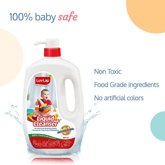 LUVLAP BABY BOTTLES, ACCESSORIES AND VEGETABLE LIQUID CLEANSER 1000 ML