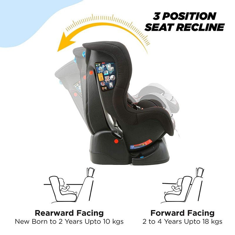 LUVLAP SPORTS CONVERTIBLE BABY CAR SEAT -18238 REARWARD FACING BABY (0M-2YR) & FORWARD (2-4YR)