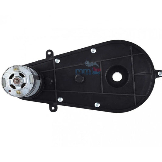 MM TOYS 12V GearBox Complete Set Replacment Part 12 M.M Hole, 6 Groves, With Motor Heavy Duty Compatible With All Type Of Kids Electric Car, Jeep, Bike Ride On - Black