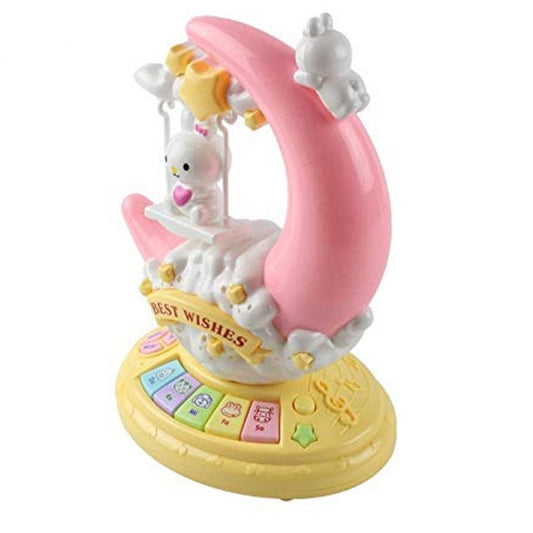 MM TOYS ELECTRONIC ORGAN CARTOON MOON RABBIT MUSICAL TOY PIANO FOR KIDS - MULTICOLOR