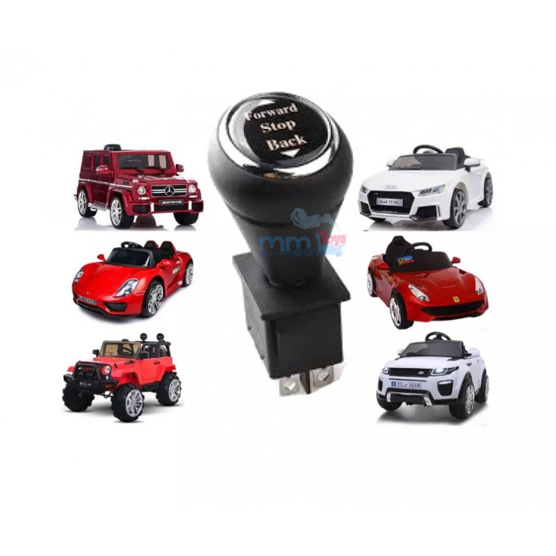 MM TOYS Forward & Backward Gear Lever Type Shift Switch with Knob for Children's Electric Powered Cars- Black