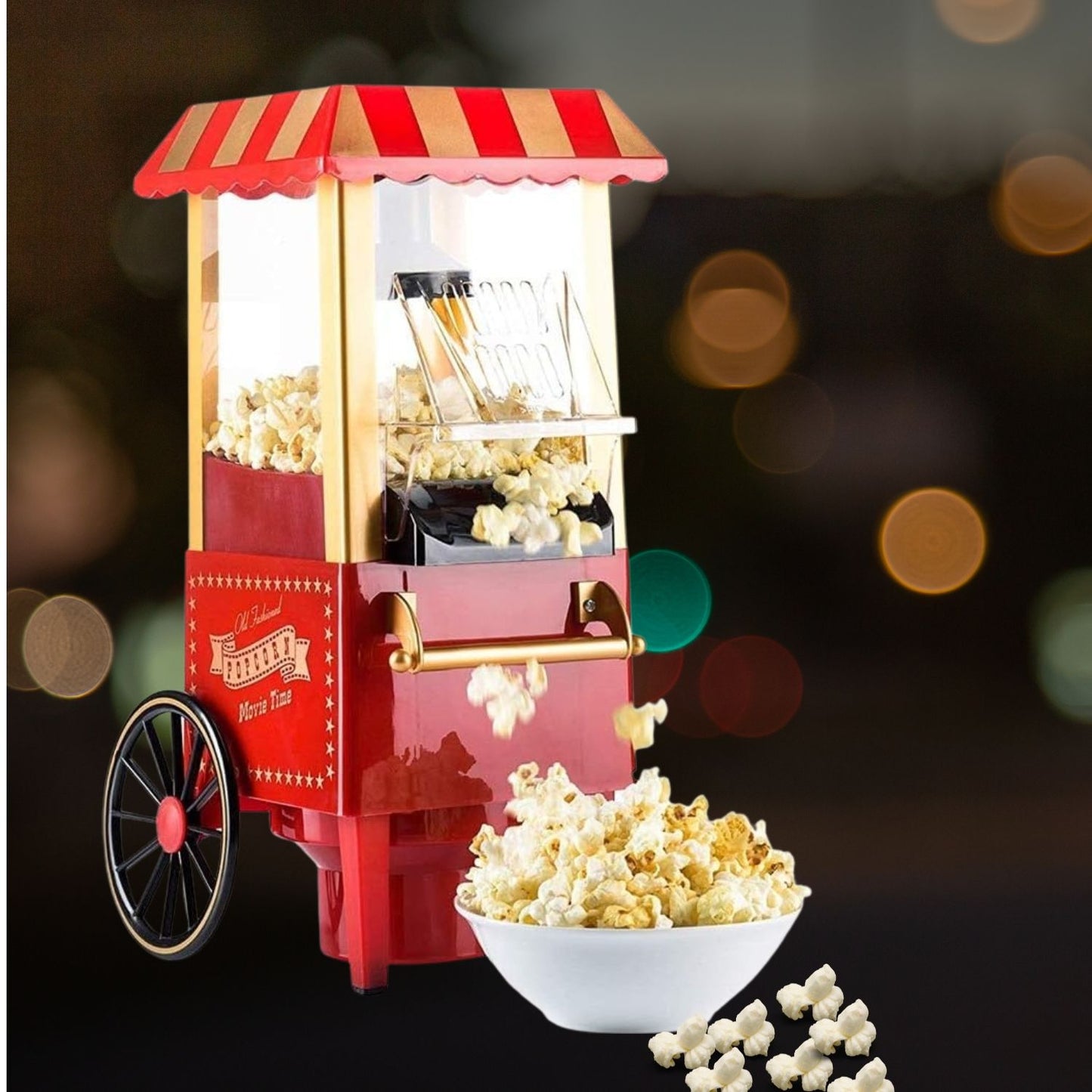 Compact kitchen popcorn maker multicolor