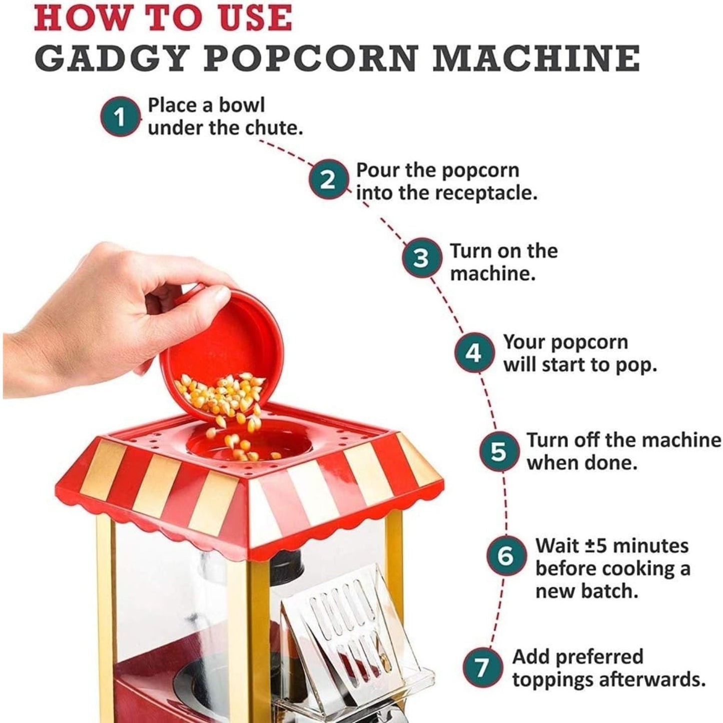 MM TOYS Hot Air Popper Electric Popcorn Maker Machine 1200W – Oil-Free, Healthy Snack for Kids & Adults