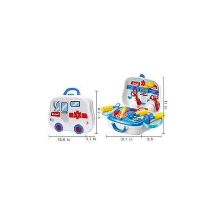 PRETEND TO PLAY TOY DOCTOR SET WITH PORTABLE BRIEFCASE (STETHOSCOPE INCLUDED) DOCTOR PLAY SET FOR TODDLER BOYS GIRLS (BLUE)