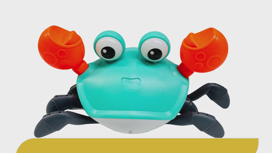 Crawling Crab Baby Toy – Smart Sensor Musical Tummy Time with LED Lights, USB Rechargeable | Interactive Crawling Toy for Babies 6–12 Months & Toddlers 1–3 Years (Color May Vary)