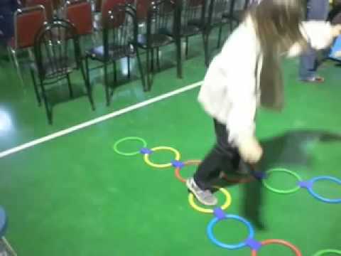 Hopscotch Rings Game Multi-Colored Plastic Rings Physical Activity Game for Indoor and Outdoor Play 14 Rings , 18 Joints , 1 Spinner  For 5+ Year Boy And Girls - Multicolord