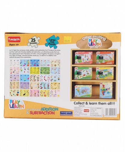 FUNSKOOL - LET'S PRACTISE ADDITION AND SUBTRACTION PUZZLE, Educational, Boosts Math Skills, For 5 Years, Multi-Color