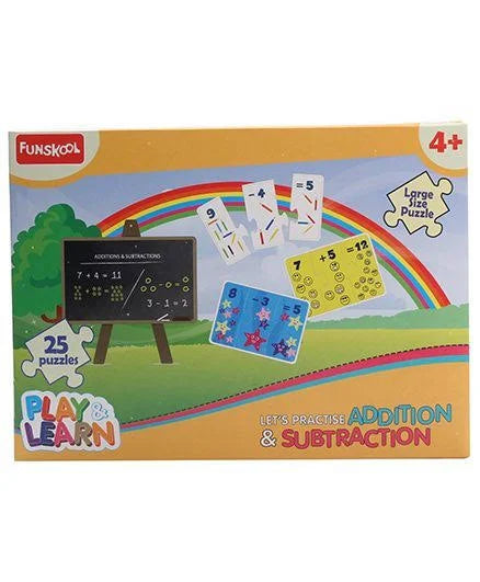 FUNSKOOL - LET'S PRACTISE ADDITION AND SUBTRACTION PUZZLE, Educational, Boosts Math Skills, For 5 Years, Multi-Color