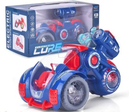 MM Toys Electronic Stunt Spray Truck with Mist Spray & Music - 360° Rotation, Battery Operated For 2 To 5 Year Kids- Multicolor