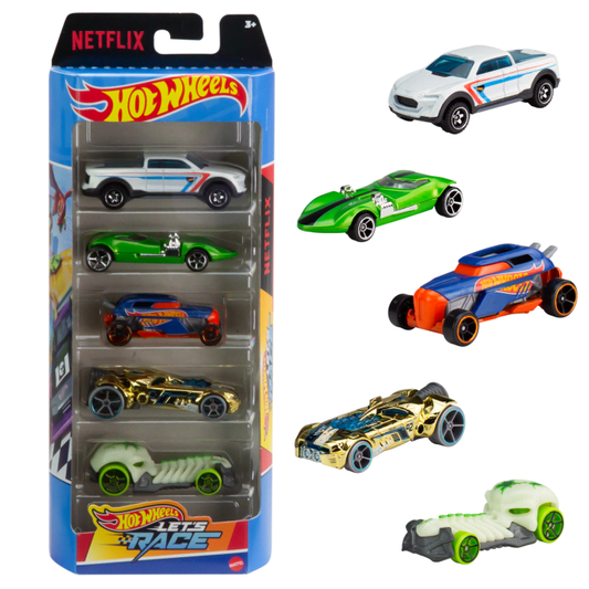 Hot Wheels HTV42 5-Pack Of 1:64 Scale Die-Cast Vehicles From The Netflix Series Hot Wheels 2024