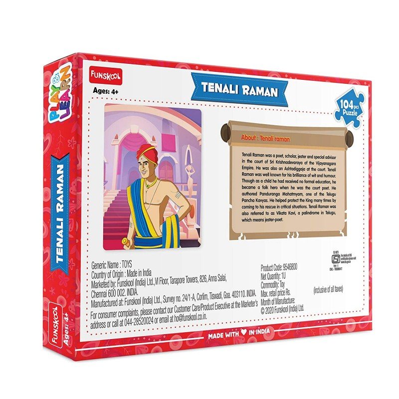 Funskool Tenali Raman Historic Characters Puzzle - 104 Pcs Board Game for Kids - Fun & Educational